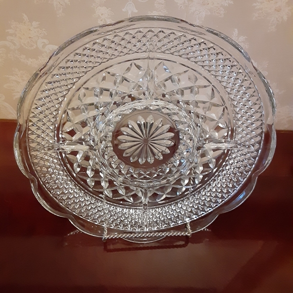 Anchor Hocking Wexford Clear Glass 5 Part Relish Dish - Picture 3 of 3